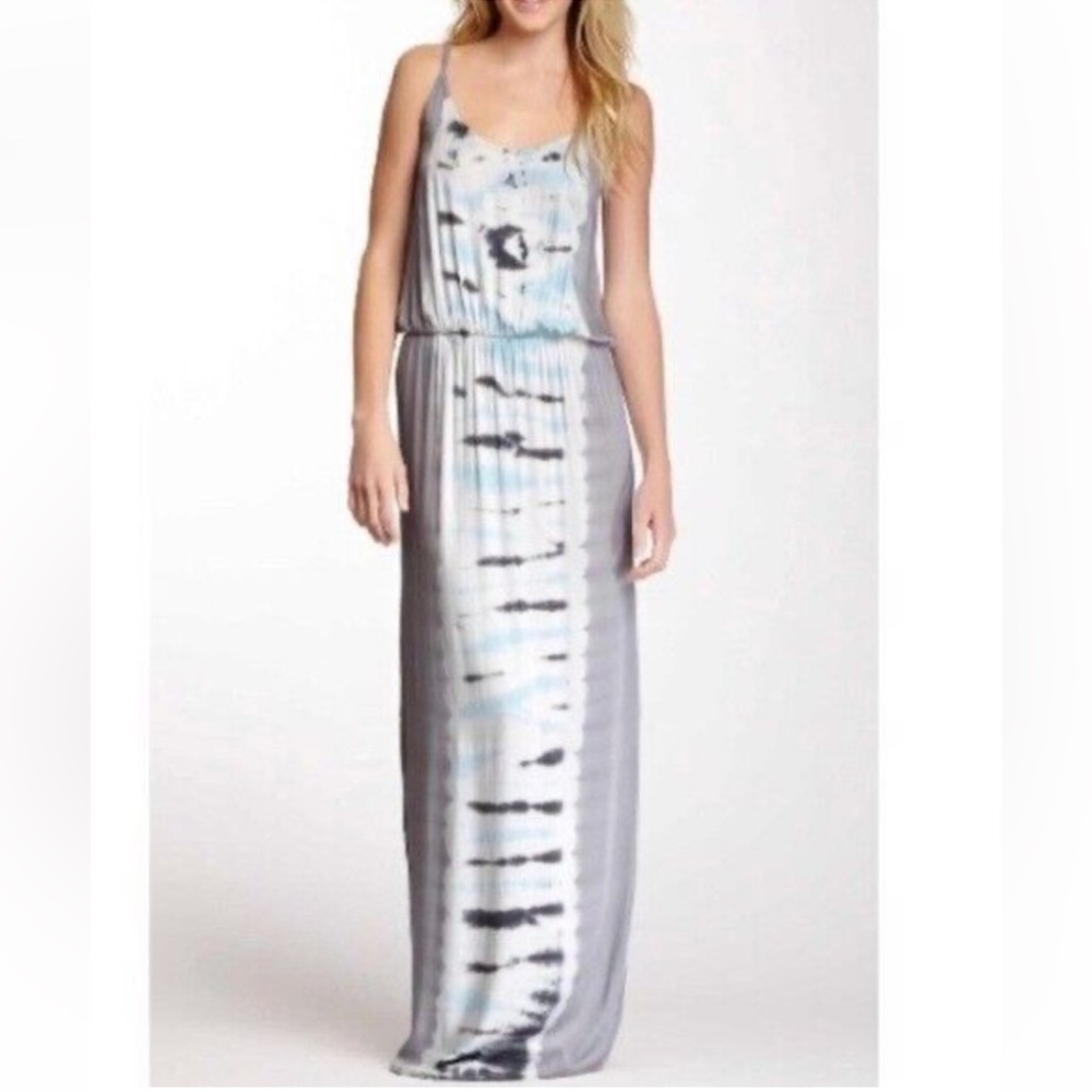 Young Fabulous and Broke Grey Tie Dye Side Slit Maxi Dress Rayon Size Small - Picture 12 of 12